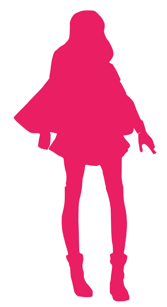 A pink silhouette for a female superhero