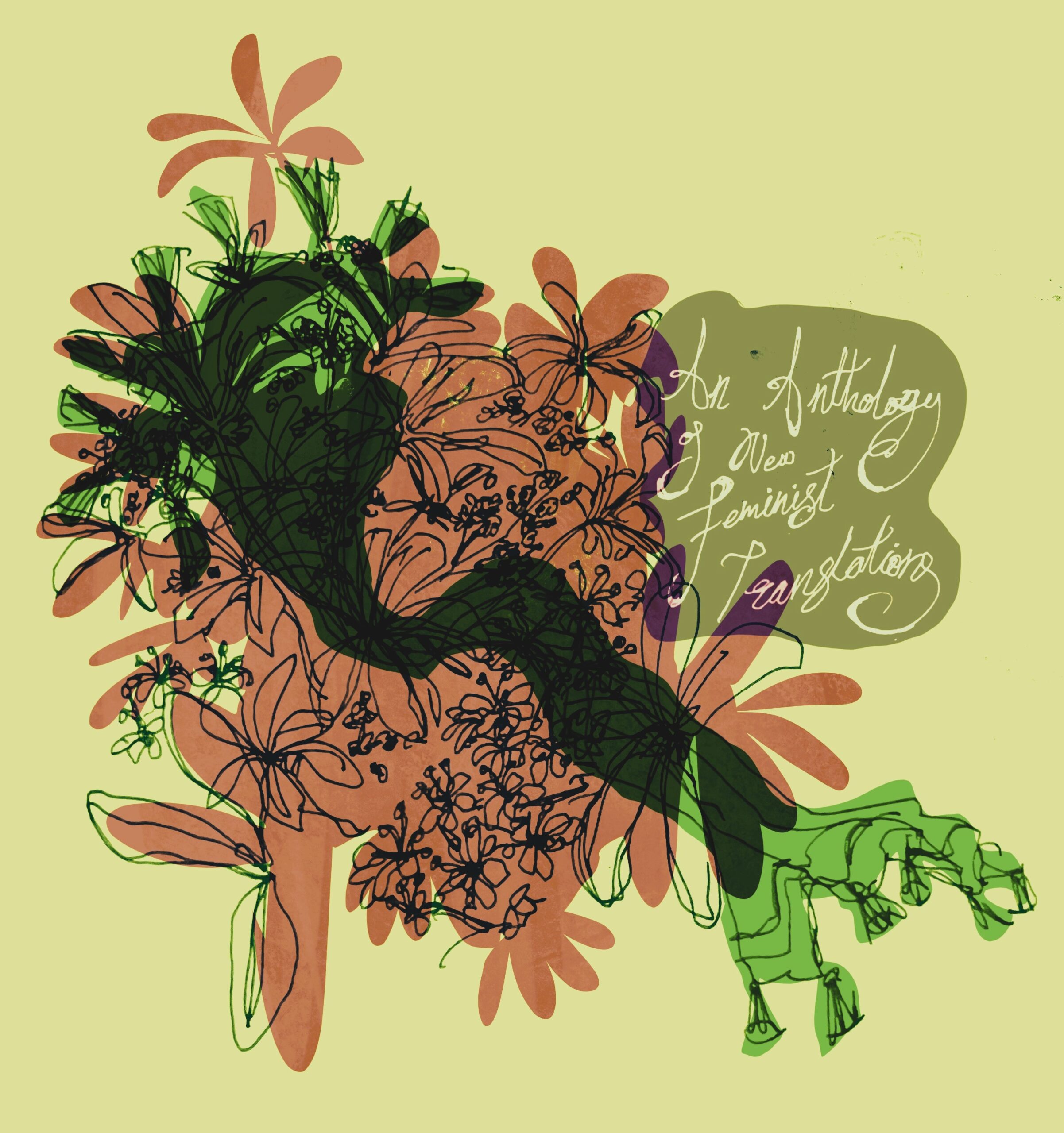 Stylised plants with the title "A new anthology of feminist translation"